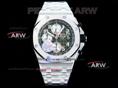 HBF Factory Clone Audemars Piguet Royal Oak Offshore Chronograph Green SS Watch